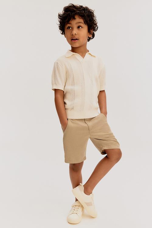 Cotton chino shorts - beige