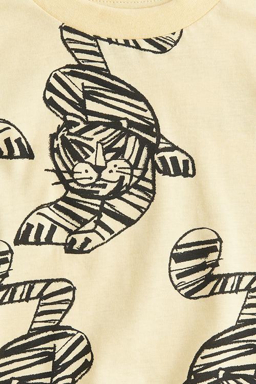 Printed T-shirt - yellow/tigers