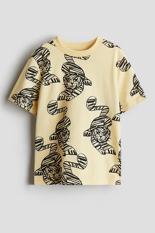 Printed T-shirt - yellow/tigers