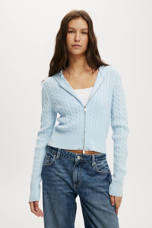 Everfine double zip up hoodie - seaside blue