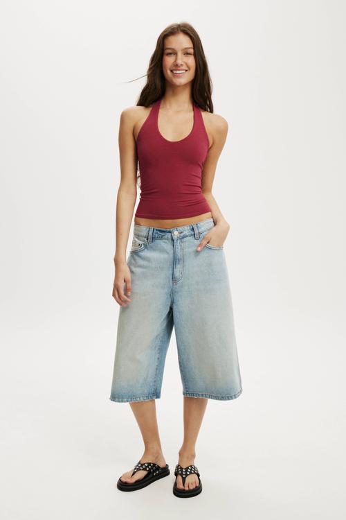 All day v neck halter - cranberry cider