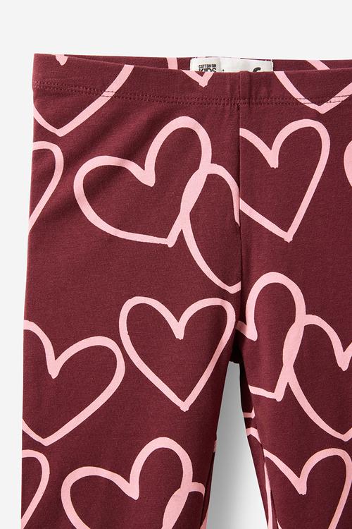 Huggie Tights - Bordeaux/Marshmallow Heart