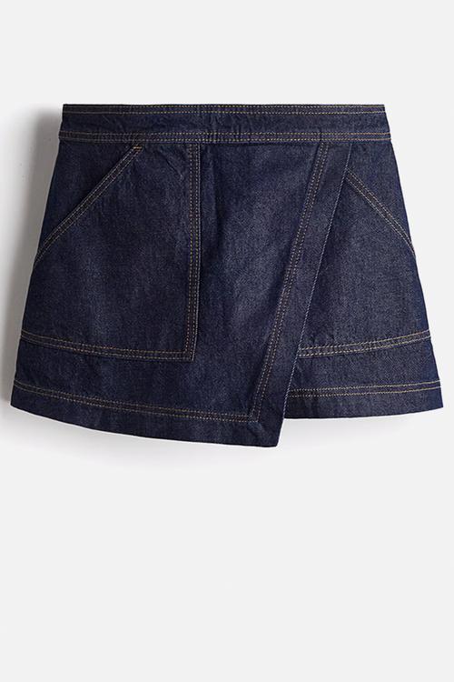 Denim skort - dark denim blue