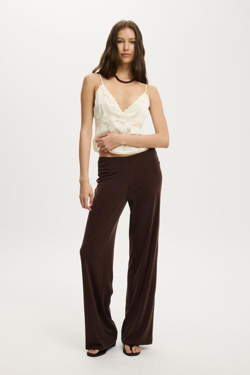 Satin lace cami - honey cream