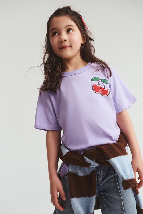 Poppy Oversize Graphic Print Tee - Lilac Mood/Sweet Cherry