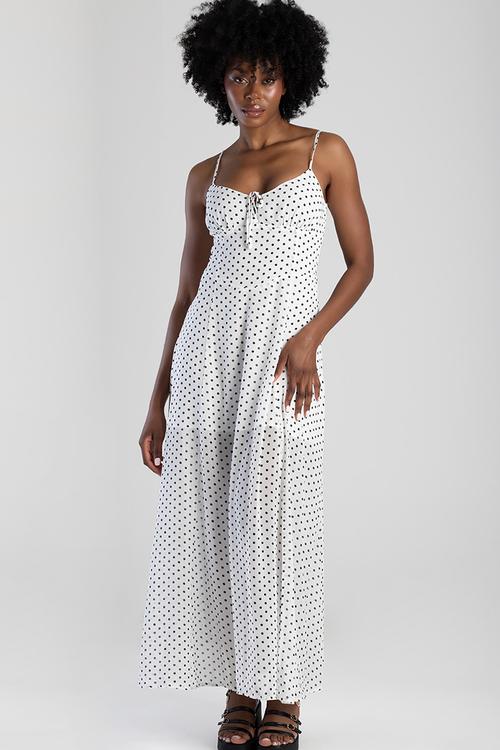 Roses Are Red: Maxi Dress With Ruching Over The Bust - Off White