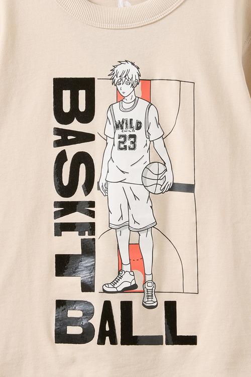 Jonny Short Sleeve Graphic Print Tee - Rainy Day/Basketball 23