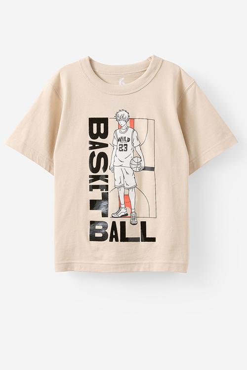Jonny Short Sleeve Graphic Print Tee - Rainy Day/Basketball 23