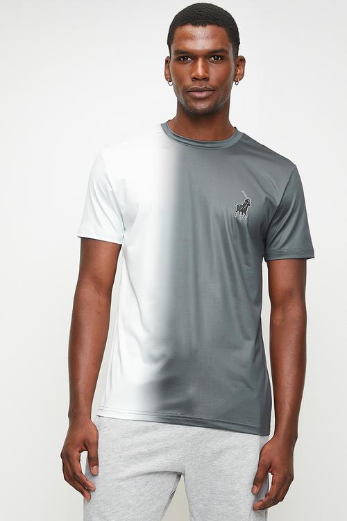 OMPHILE  SPORT SPRAY PAINT TECH TEE - BLACK & WHITE