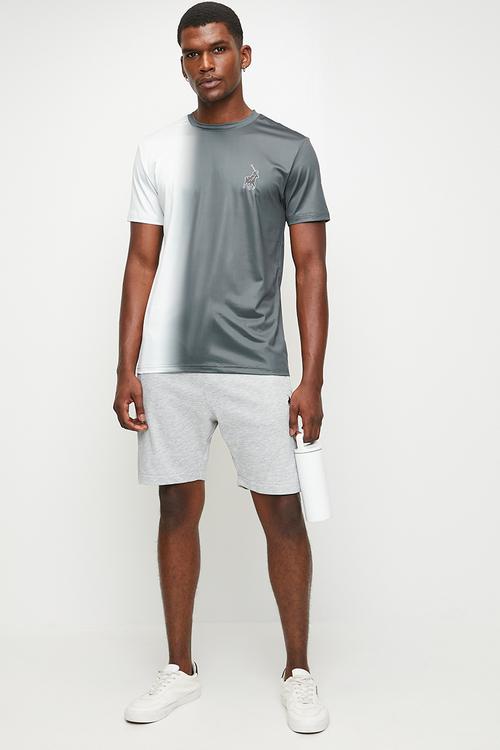 OMPHILE  SPORT SPRAY PAINT TECH TEE - BLACK & WHITE