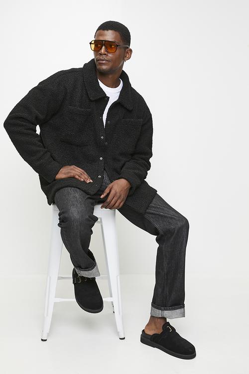 Borg Long Sleeved Shirt  - Black
