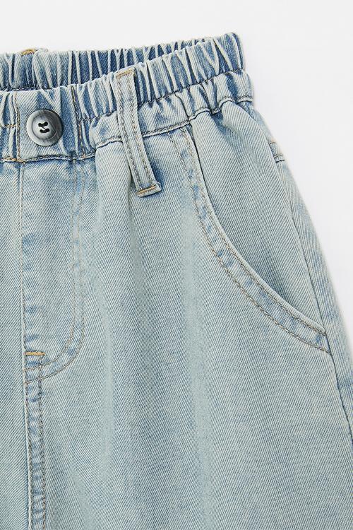 Wide leg jeans with elasticated waist - blue denim