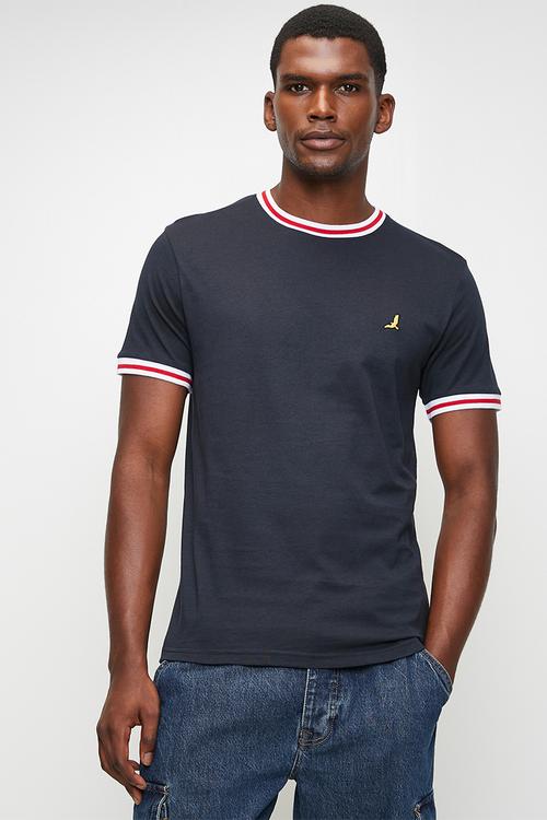 Enbry Ringer Crew Neck Tshirt  - Navy
