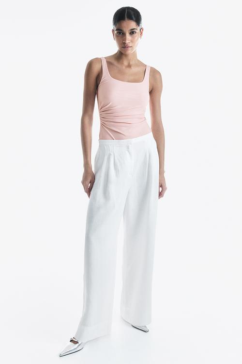 Draped thong body - light pink