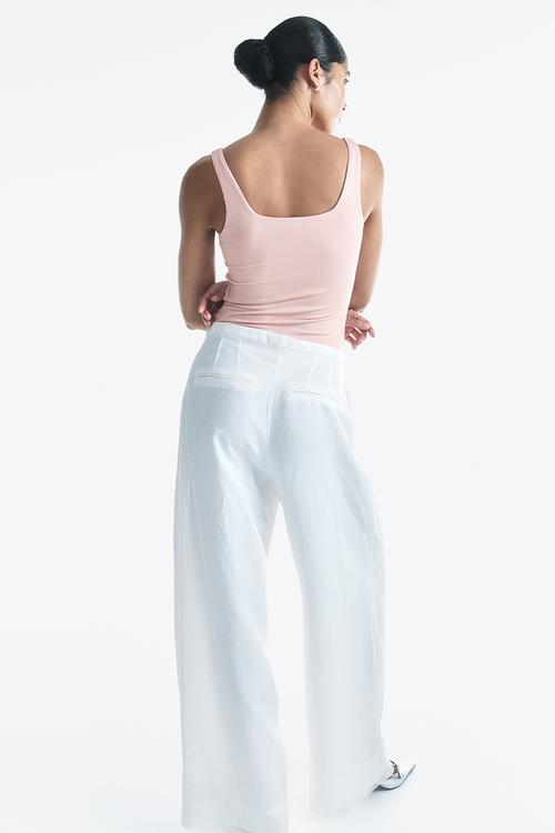 Draped thong body - light pink