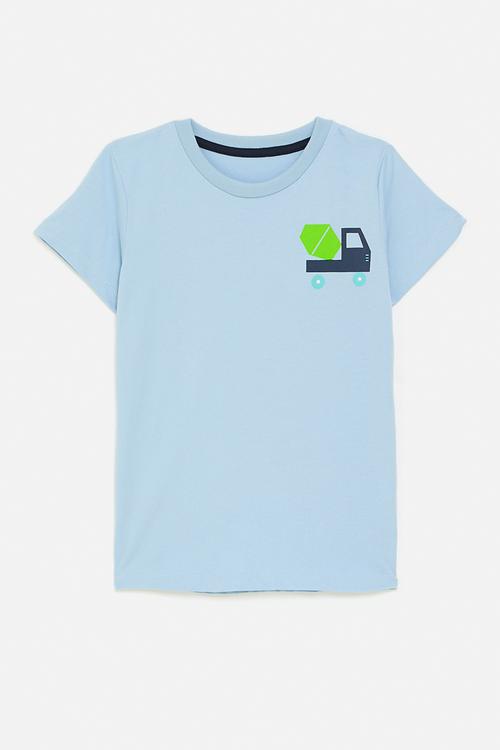 Crew neck tee-light blue