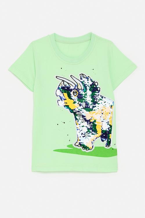 Sequinned dino graphic tee - tea green