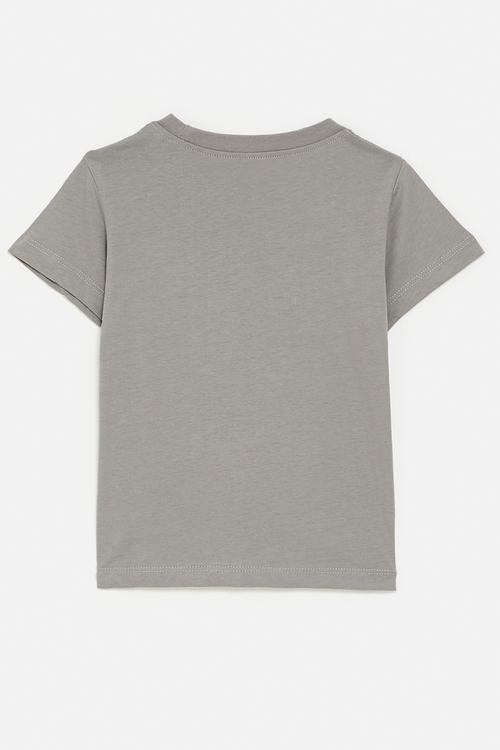 Construction vehicle placement print tee - grey