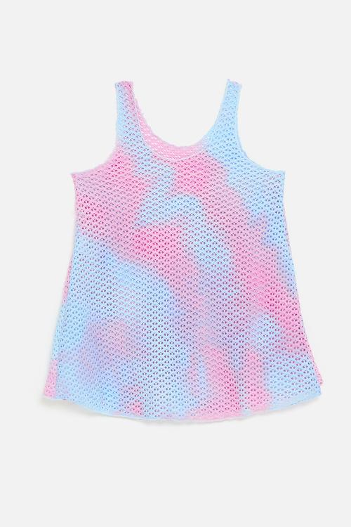 Cover up - pink/blue tie dye