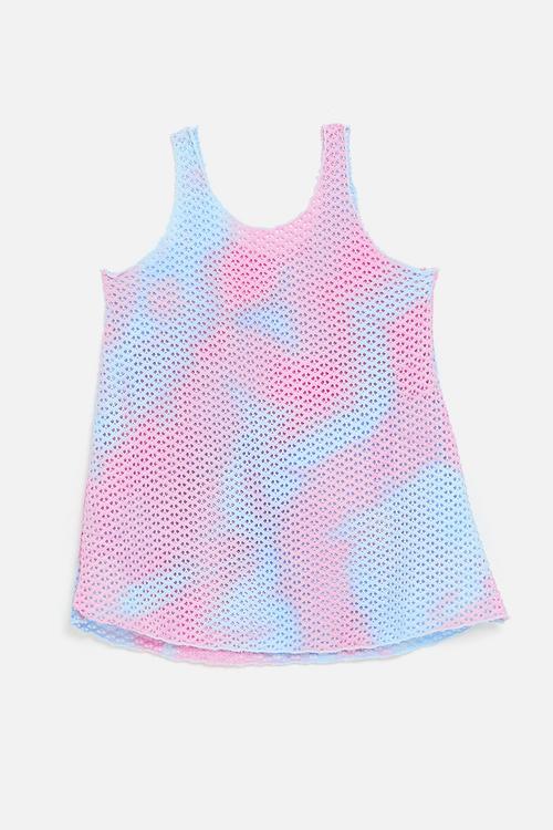 Cover up - pink/blue tie dye