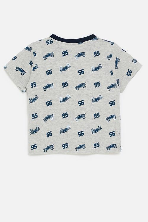 Printed tee - grey/navy