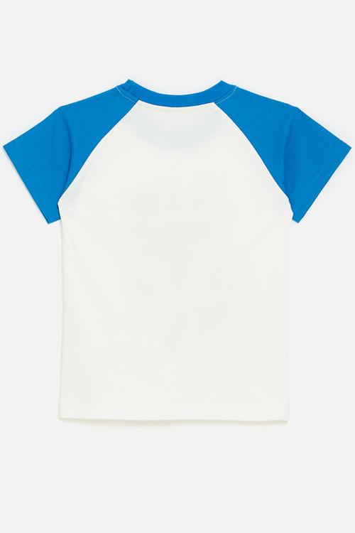 Printed tee - white & blue