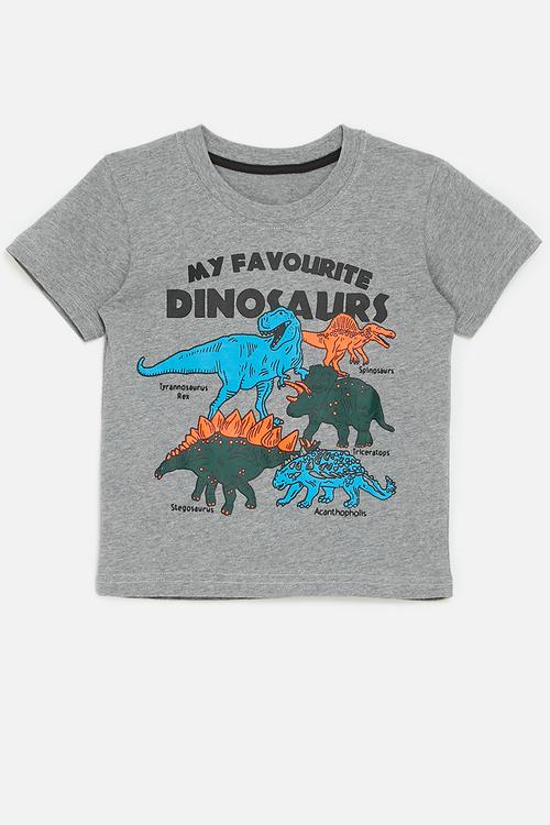 Printed tee - charcoal