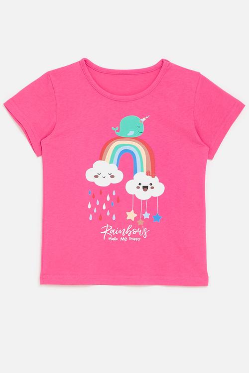 Printed tee - dark pink