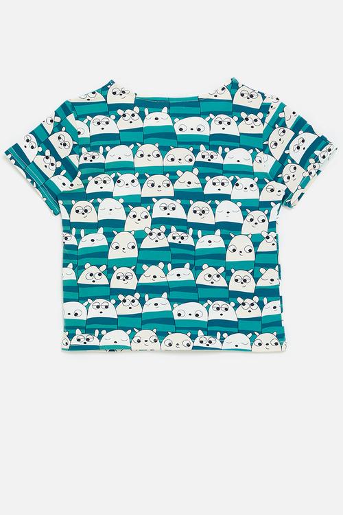 Printed tee - white/blue