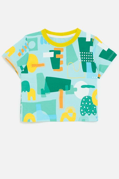 Printed tee - aqua