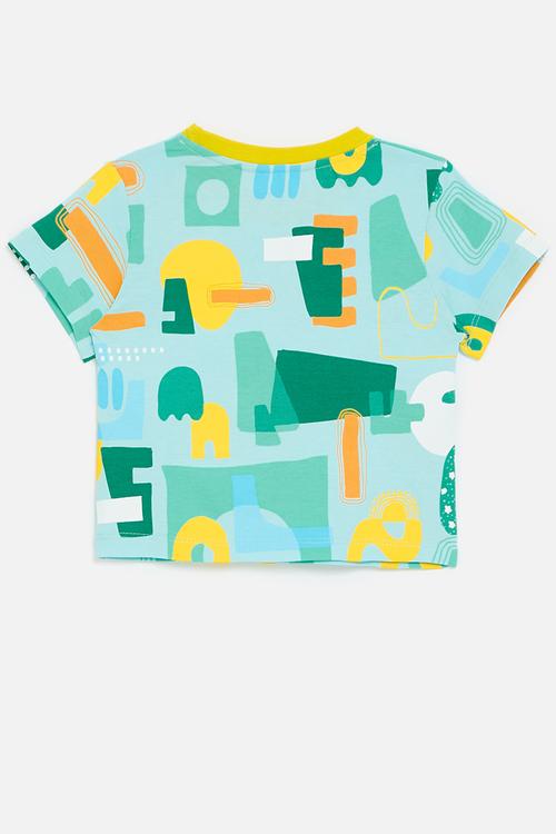 Printed tee - aqua