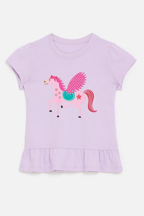 Frilled hem tee - lilac