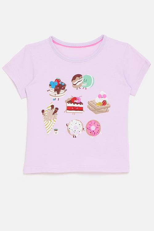 Printed tee - lilac