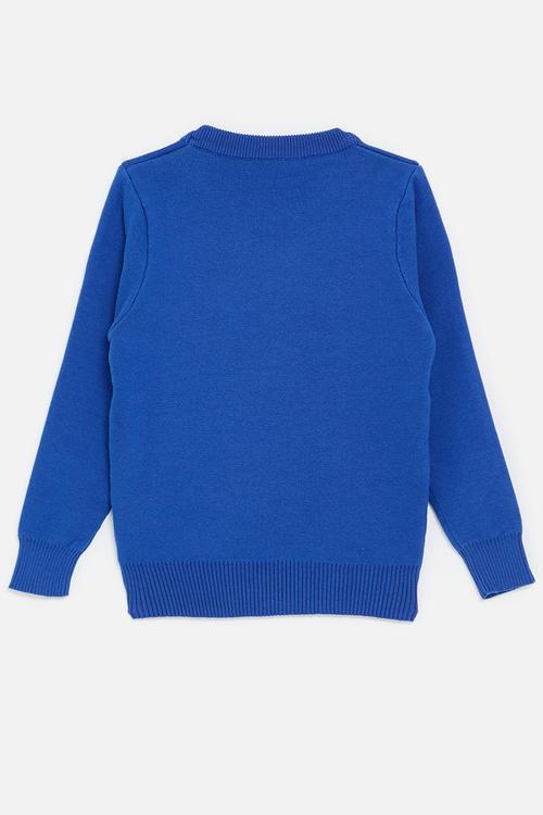 Seagull captain graphic knit sweater - cobalt blue
