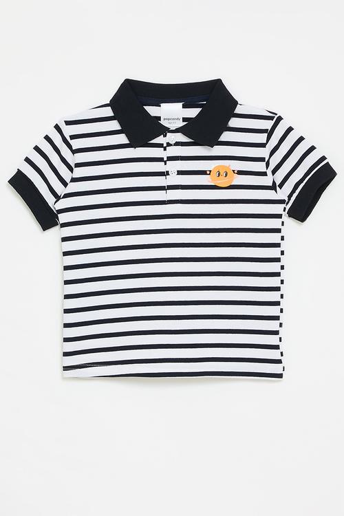 Stripe golfer - navy/white
