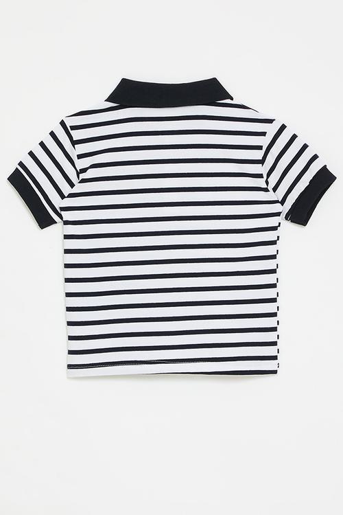 Stripe golfer - navy/white