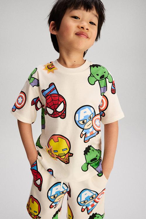 Oversized printed T-shirt - white/marvel comics