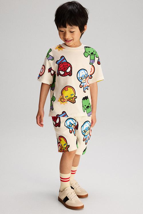 Oversized printed T-shirt - white/marvel comics