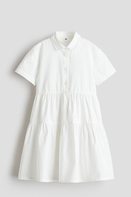Cotton shirt dress - white
