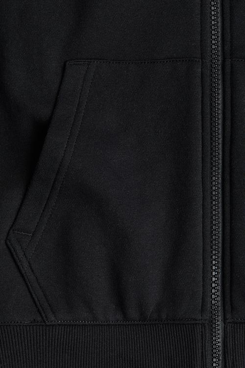 Zip-through hoodie - black