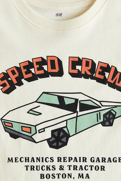 Printed t-shirt - light yellow speed crew