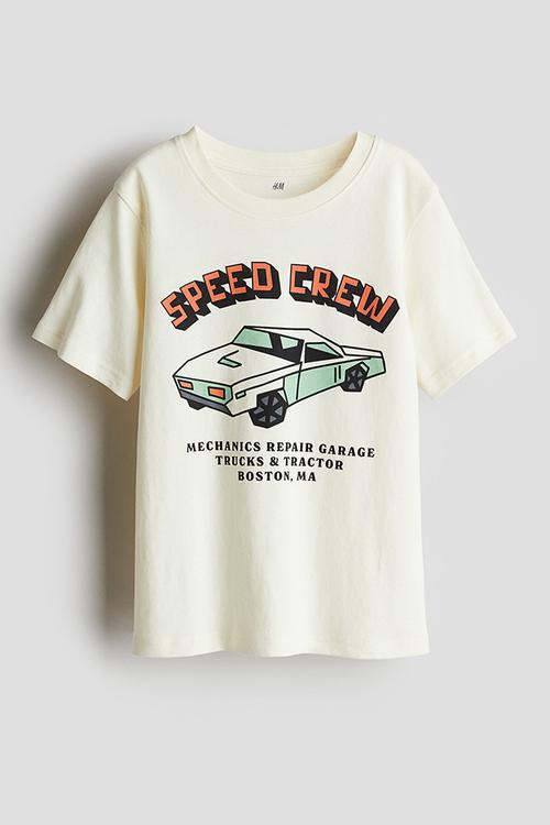 Printed t-shirt - light yellow speed crew