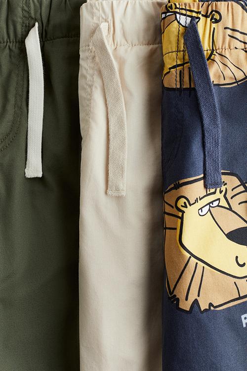 3-Pack cotton shorts - navy blue/lions