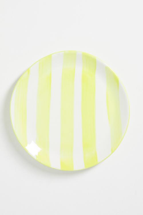Stripe side plate - Butter Yellow