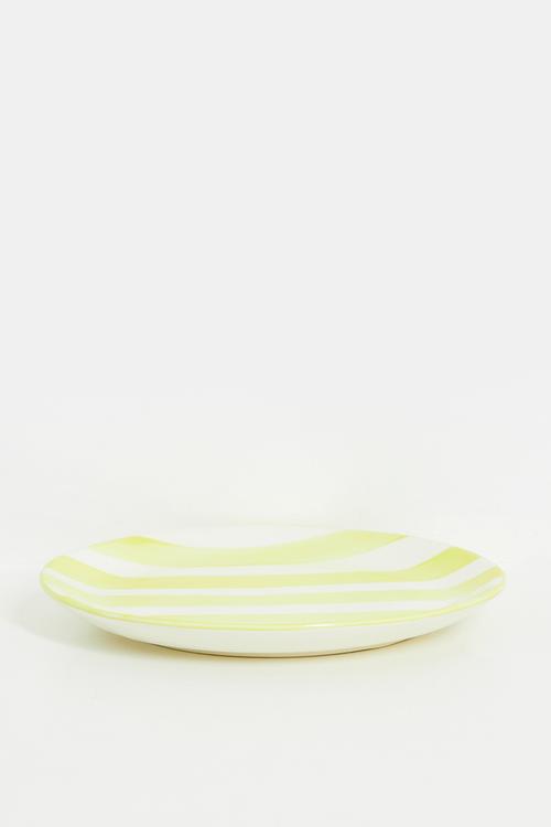 Stripe side plate - Butter Yellow