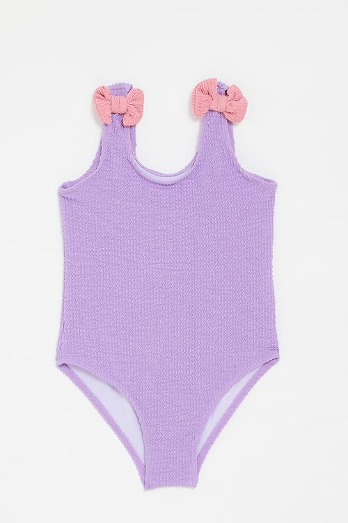 One piece bikini - purple/pink bows