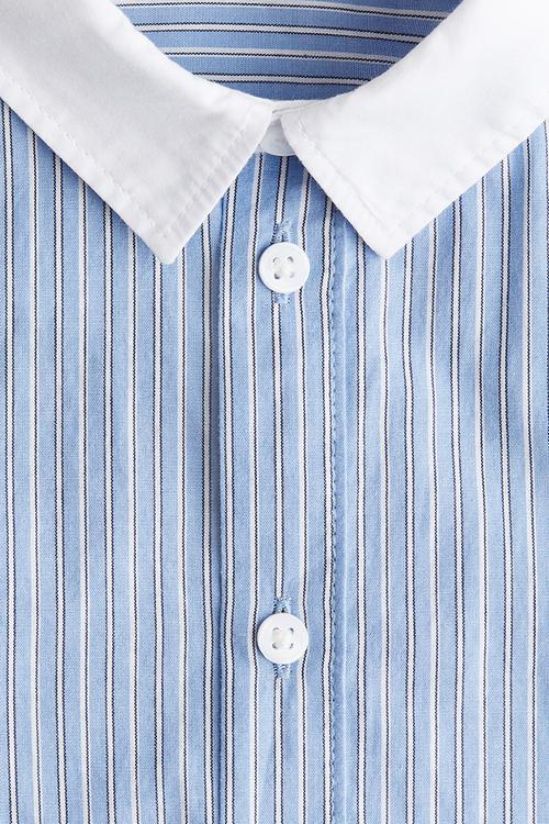 Cotton shirt - light blue striped