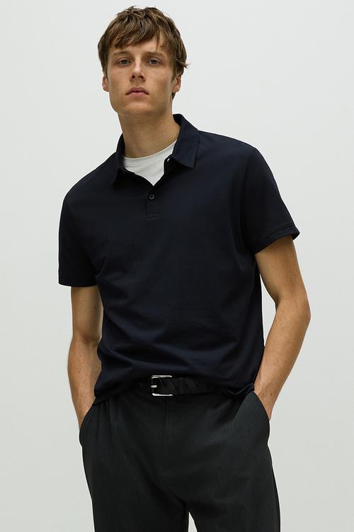 Coolmax® slim fit polo shirt - navy blue