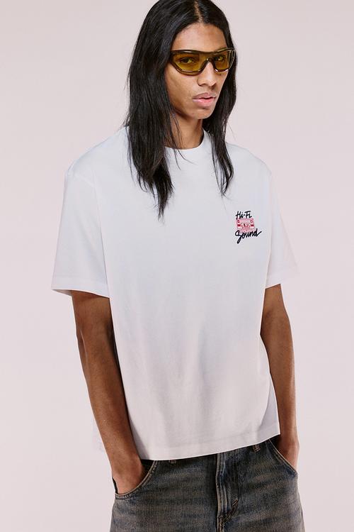 Loose fit printed t-shirt - white hi-fi