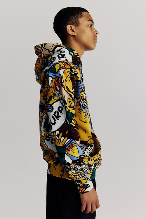 Printed hoodie - orange garfield